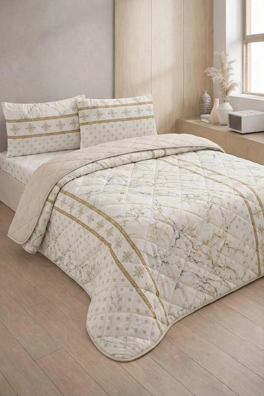 Lexroo Kapitoneli Tek Kişilik Desenli Pike - Yatak Örtüsü Takımı 160x230 Cm - 1 Adet Yastık Kılıflı Çok Renkli Lexroo Kapitoneli Tek Kişilik Desenli Pike - Yatak Örtüsü Takımı 160x230 Cm - 1 Adet Yastık Kılıflı Çok Renkli