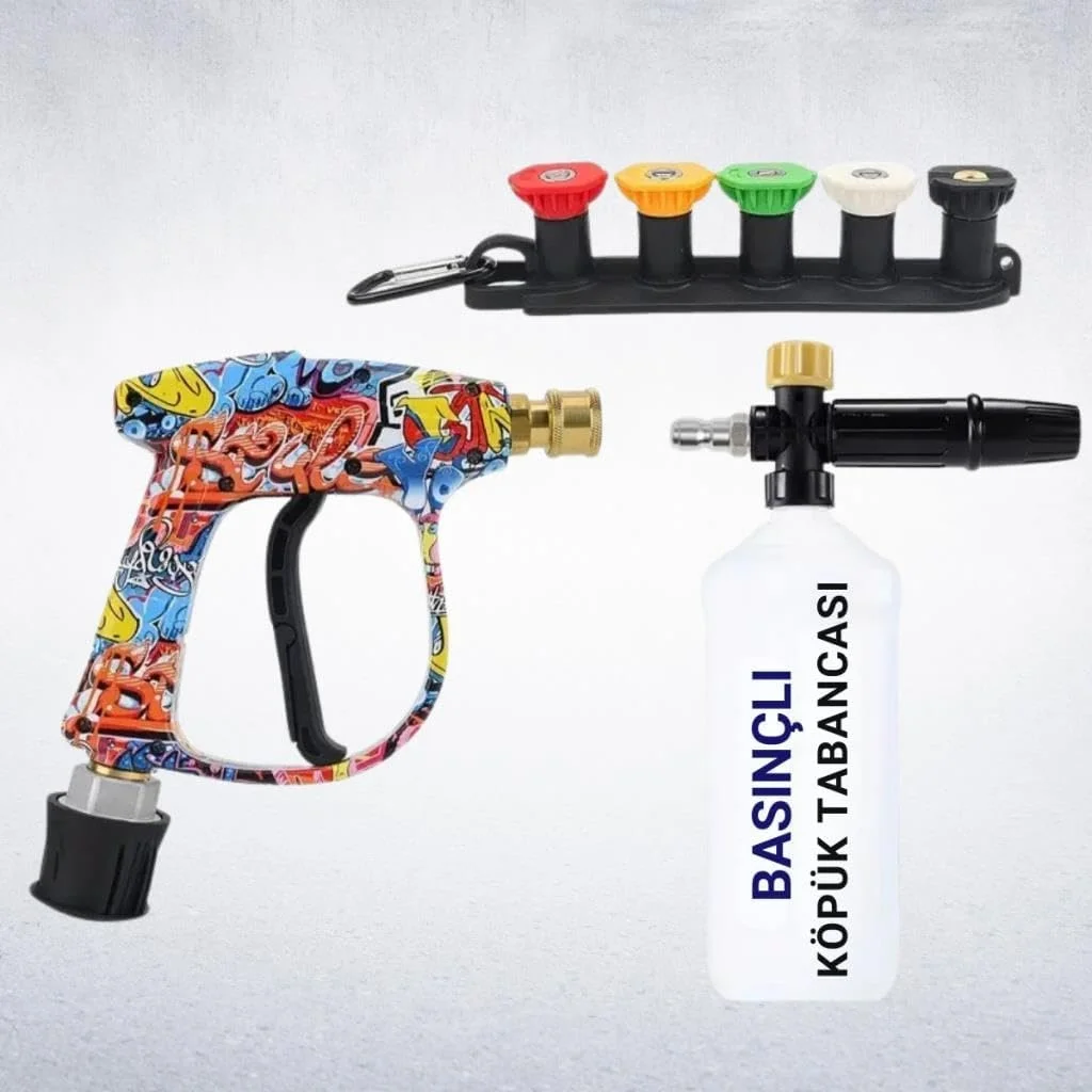 Lexroo Karcher K Serisi İle Uyumlu 5 Nozzle Set Basınçlı Araç Yıkama Tabancası Seti Basınçlı Yıkama Lexroo Karcher K Serisi İle Uyumlu 5 Nozzle Set Basınçlı Araç Yıkama Tabancası Seti Basınçlı Yıkama