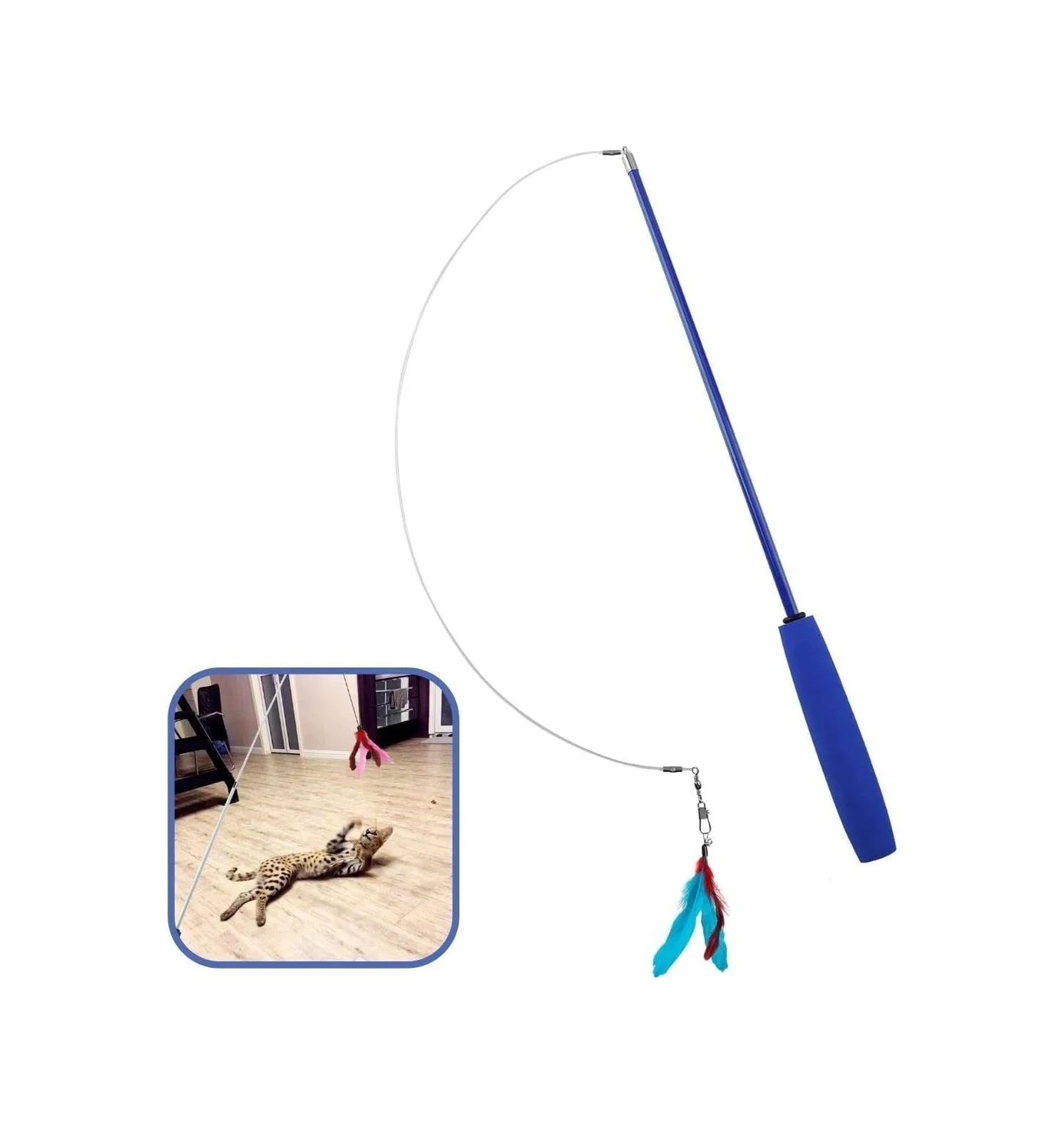 Lexroo Kedi Oltası Teleskopik Tüylü Ve Çanlı Boyu Ayarlanabilir Elastik Eğlenceli Peluş Kedi Oyun Lexroo Kedi Oltası Teleskopik Tüylü Ve Çanlı Boyu Ayarlanabilir Elastik Eğlenceli Peluş Kedi Oyun