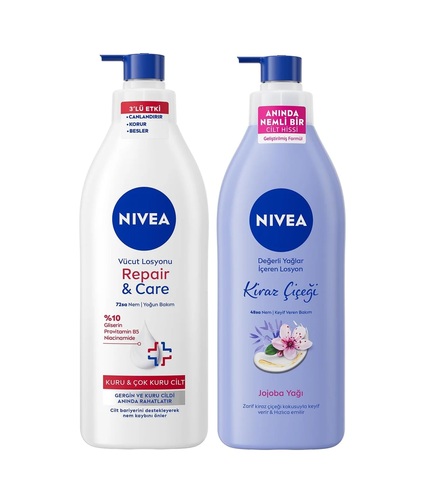 Lexroo Kiraz Çiçeği Vücut Losyonu Ve Repair&care Nemlendirici Losyon 400ml, Rahatlatıcı, Kuru Cilt Lexroo Kiraz Çiçeği Vücut Losyonu Ve Repair&care Nemlendirici Losyon 400ml, Rahatlatıcı, Kuru Cilt