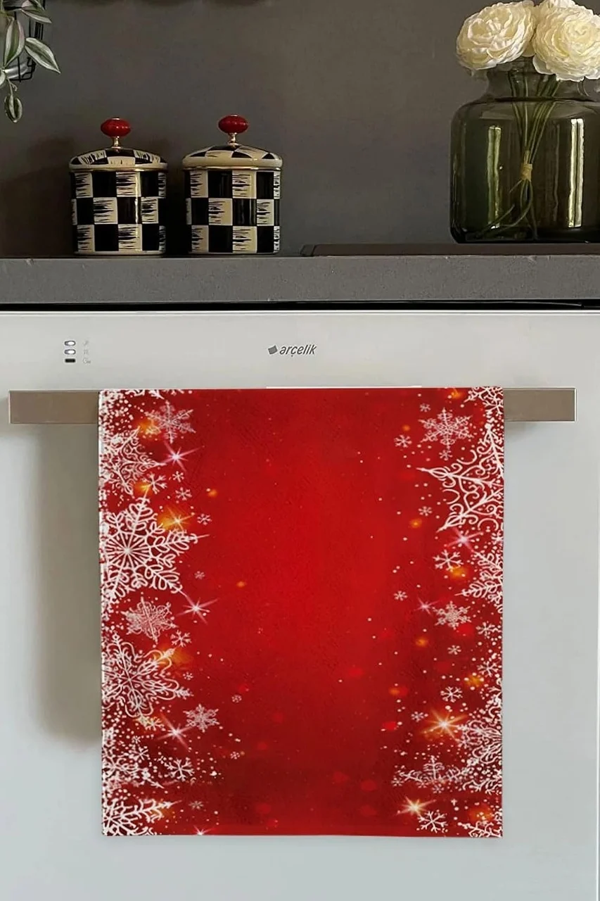 Lexroo Kırmızı Yeni Yıl Temalı Yılbaşı Fırın Mutfak Havlusu 30x50cm Lexroo Kırmızı Yeni Yıl Temalı Yılbaşı Fırın Mutfak Havlusu 30x50cm
