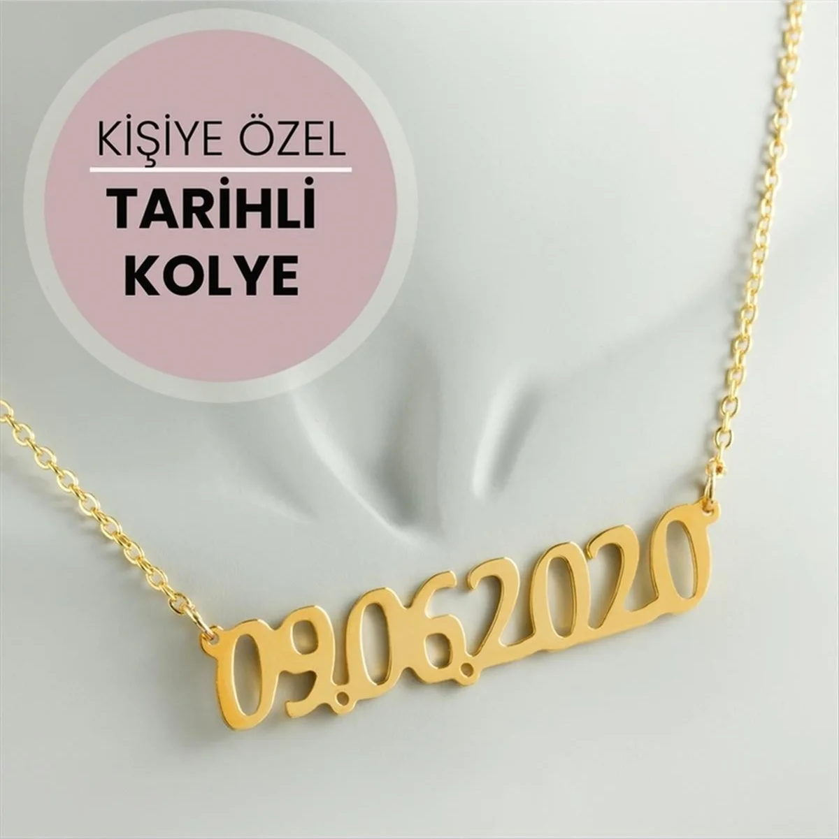 Lexroo Kişiye Özel Tarih Yazılı Kolye - Sarı-1 Lexroo Kişiye Özel Tarih Yazılı Kolye - Sarı-1