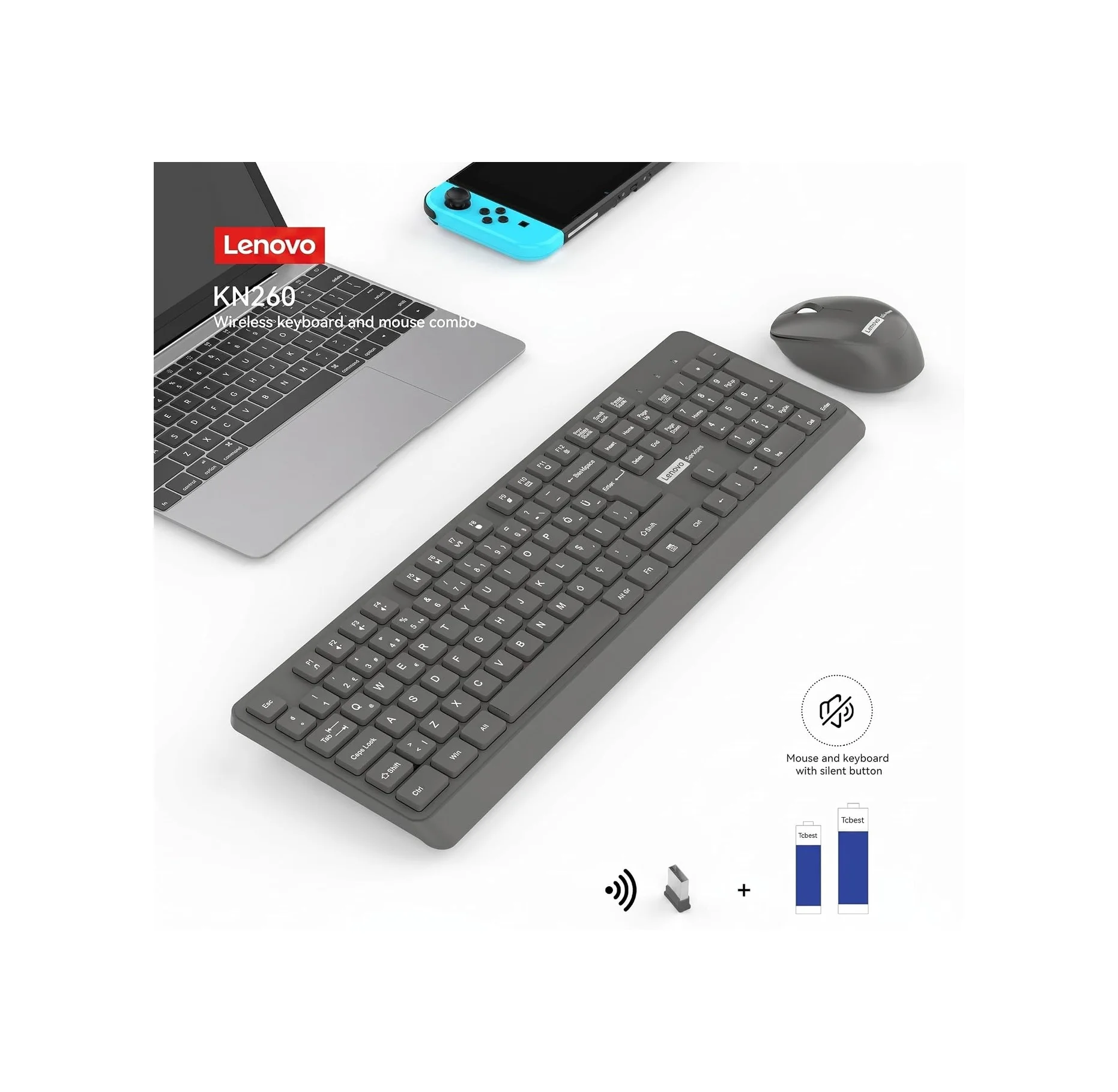 Lexroo Kn260 Sessiz Kablosuz Klavye Mouse Seti - Koyu Gri, 2.4ghz Wireless, Mini Tek Usb Alıcı Diğer Lexroo Kn260 Sessiz Kablosuz Klavye Mouse Seti - Koyu Gri, 2.4ghz Wireless, Mini Tek Usb Alıcı Diğer