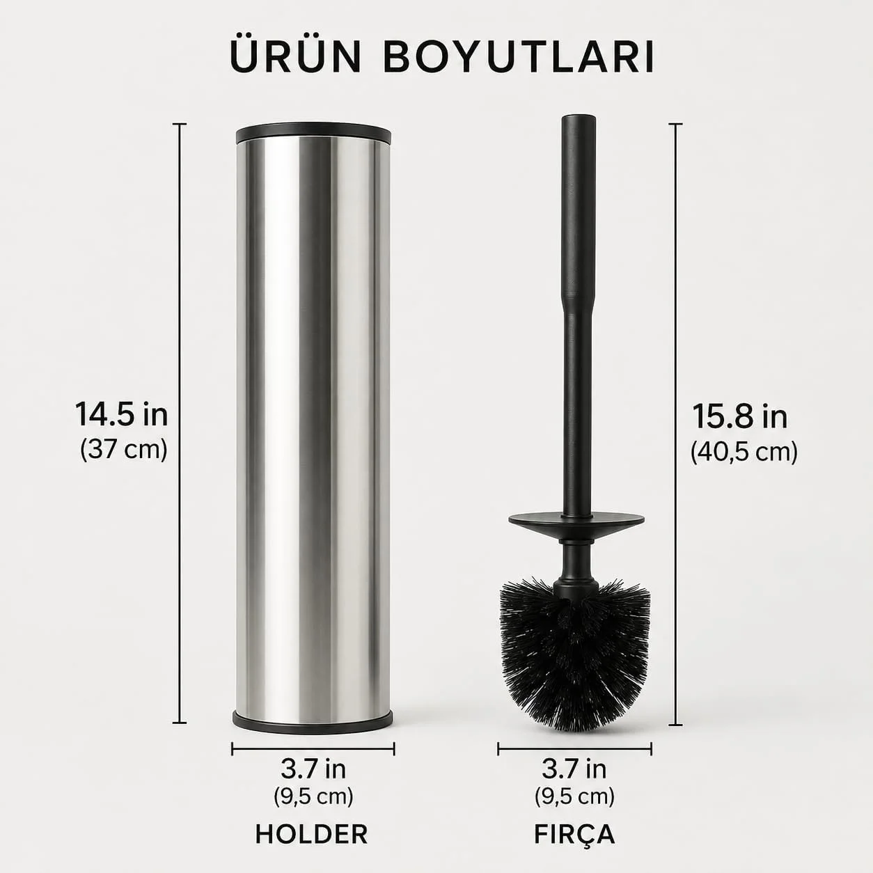 Lexroo Krom Klozet Fırçası, Paslanmaz Görünümlü Tuvalet Fırçası, Siyah Saplı Modern Wc Fırçalık Lexroo Krom Klozet Fırçası, Paslanmaz Görünümlü Tuvalet Fırçası, Siyah Saplı Modern Wc Fırçalık
