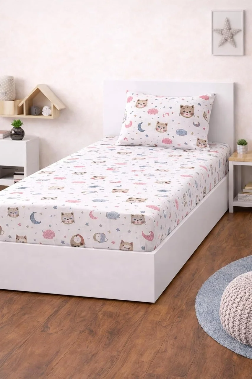 Lexroo Lastikli Çarşaf Lüks%80 Pamuklu Tek Kişilik Takımı Çocuk Ayı Desen +1 Adet%80 Pamuklu Çok Renkli Lexroo Lastikli Çarşaf Lüks%80 Pamuklu Tek Kişilik Takımı Çocuk Ayı Desen +1 Adet%80 Pamuklu Çok Renkli