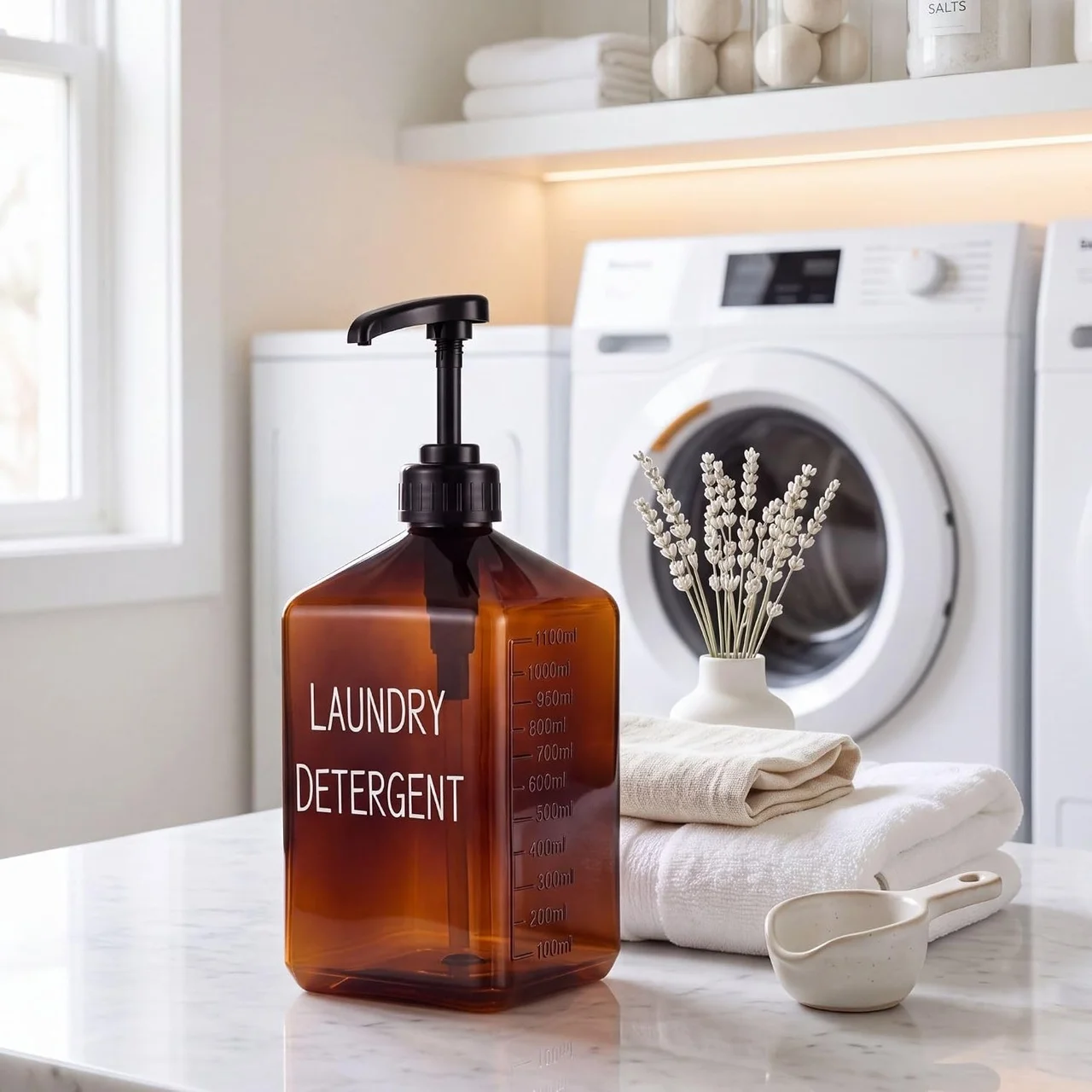 Lexroo Laundry Detergent Yazılı Cam 1200 Ml Pompalı Deterjan Kutusu Çok Renkli Lexroo Laundry Detergent Yazılı Cam 1200 Ml Pompalı Deterjan Kutusu Çok Renkli