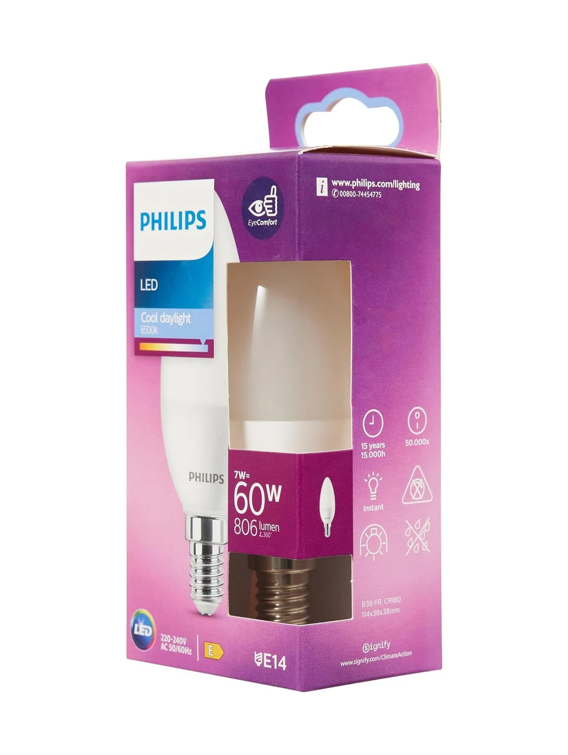 Lexroo Led 60w B38 E14 Mum Tipi Beyaz Işık Dim Edilmez Ampul Standart Lexroo Led 60w B38 E14 Mum Tipi Beyaz Işık Dim Edilmez Ampul Standart
