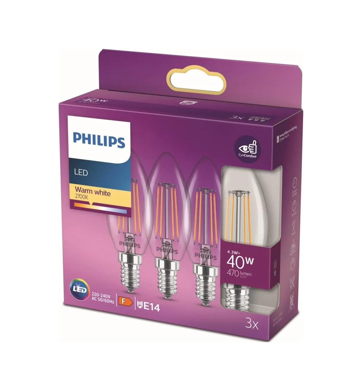 Lexroo Led Classic 40w B35 Led Mum Filament Ampul, 2700k Sarı Işık, E14 İnce Duy, Dim Edilmez Standart Lexroo Led Classic 40w B35 Led Mum Filament Ampul, 2700k Sarı Işık, E14 İnce Duy, Dim Edilmez Standart