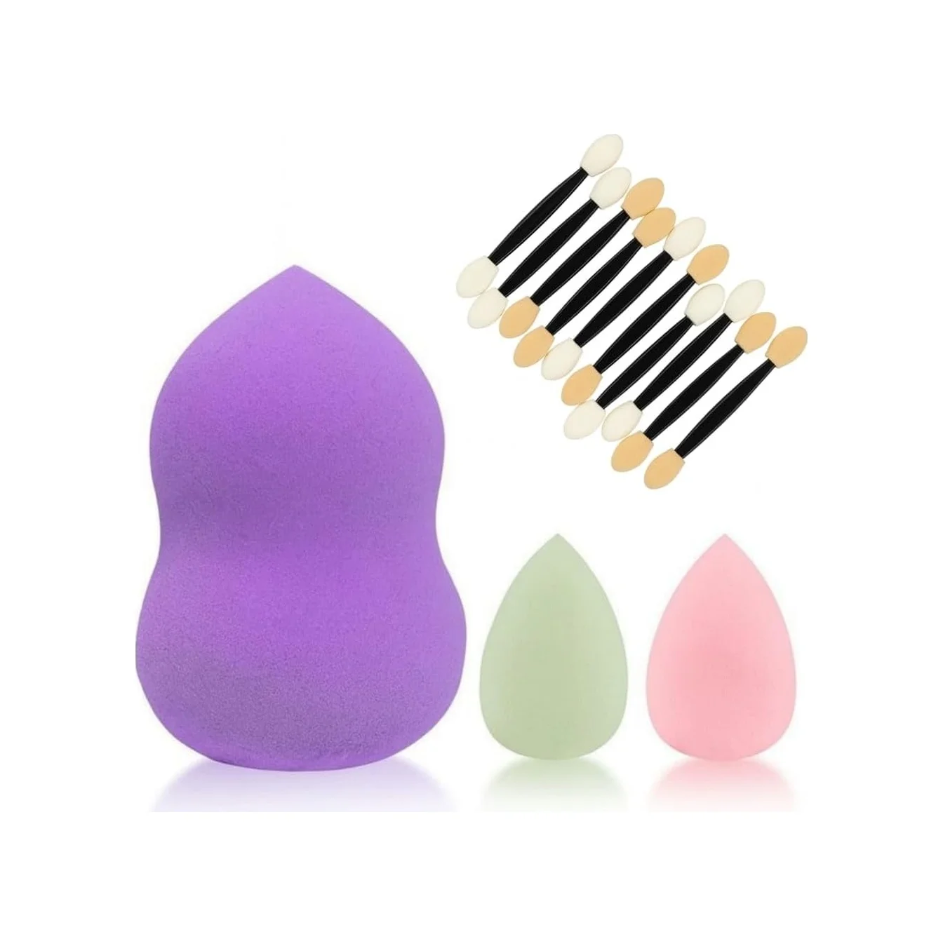 Lexroo Makyaj Süngeri Seti, 3 Lü Beauty Blender Sünger Çift Taraflı Göz Farı Aplikatörleri, Fondöten Lexroo Makyaj Süngeri Seti, 3 Lü Beauty Blender Sünger Çift Taraflı Göz Farı Aplikatörleri, Fondöten