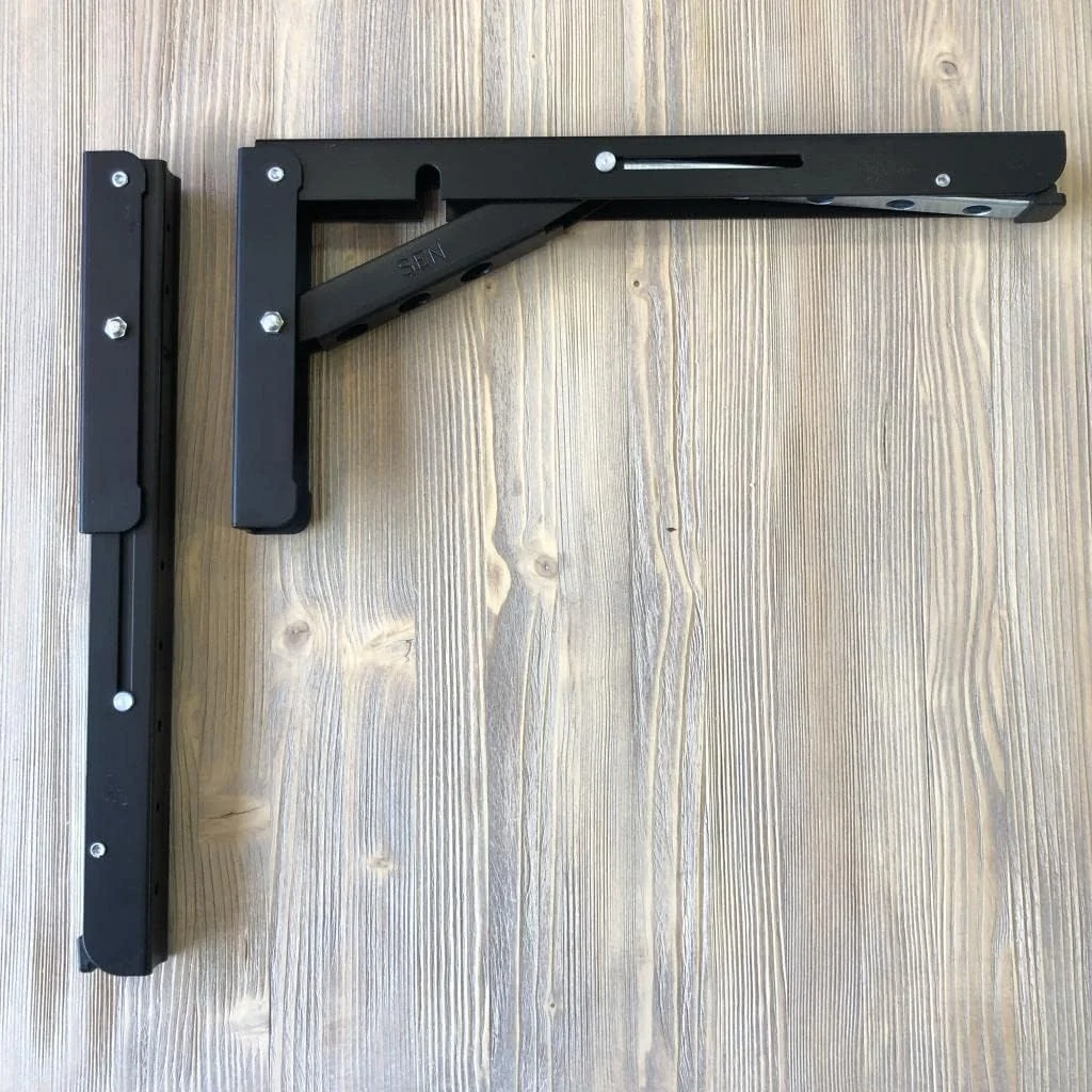 Lexroo Mandallı Katlanabilir Masa Konsolu 1 Çift Siyah 40cm Lexroo Mandallı Katlanabilir Masa Konsolu 1 Çift Siyah 40cm