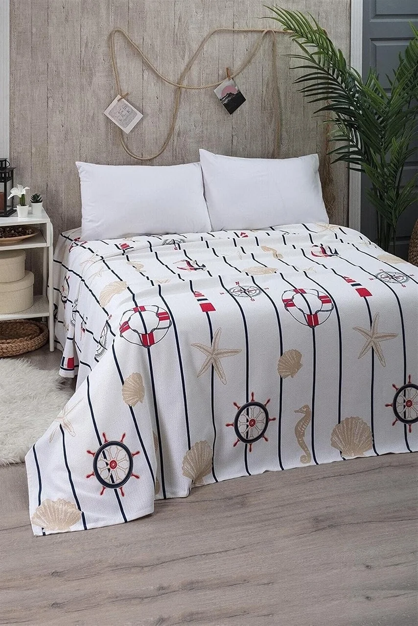 Lexroo Marine Tek Kişilik Pike Yatak Örtüsü 170 X 230 Çok Renkli Lexroo Marine Tek Kişilik Pike Yatak Örtüsü 170 X 230 Çok Renkli