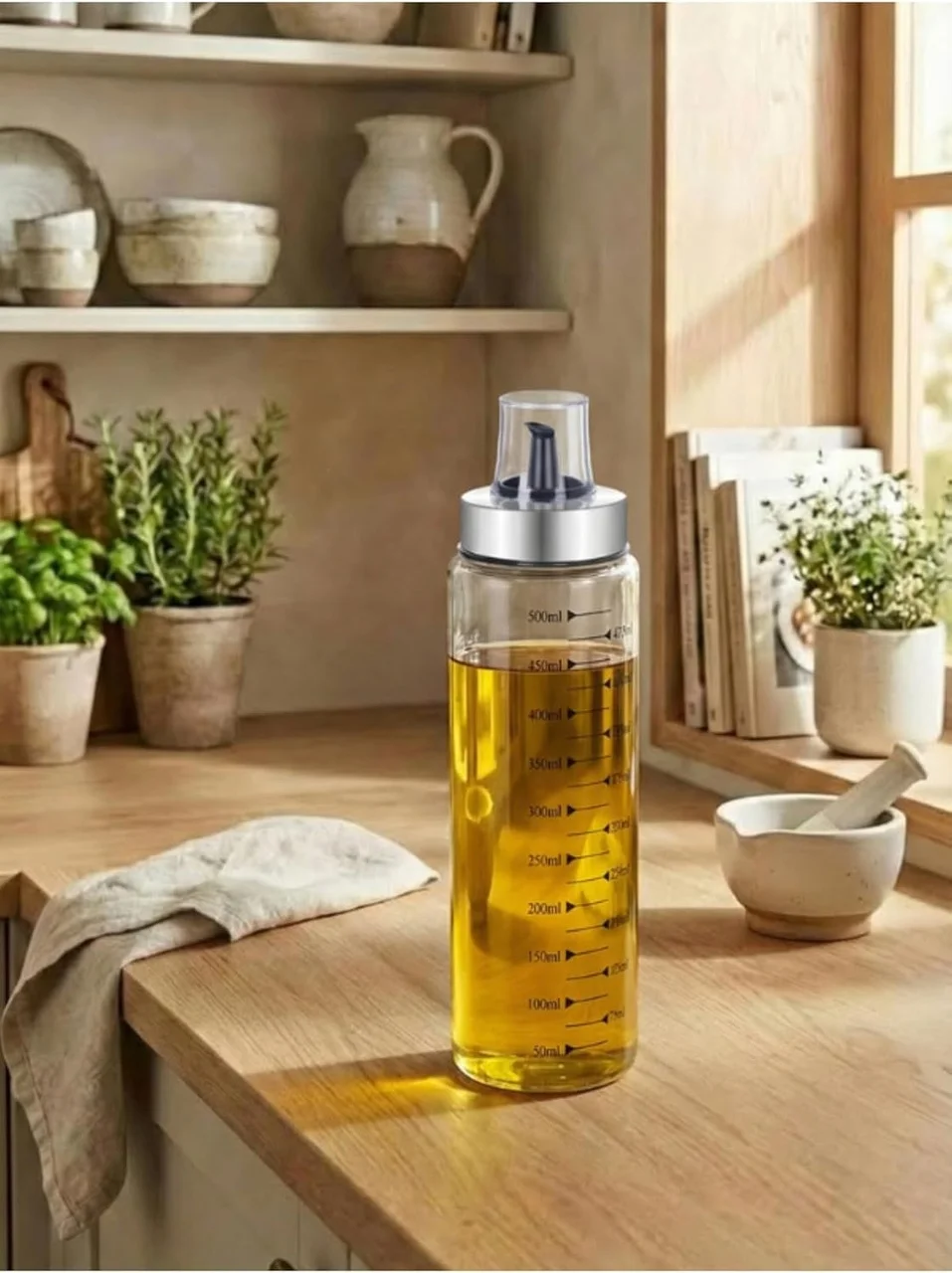 Lexroo Metal Kapaklı Ölçülü Yağdanlık, Cam, Şeffaf, 550 Ml Lexroo Metal Kapaklı Ölçülü Yağdanlık, Cam, Şeffaf, 550 Ml