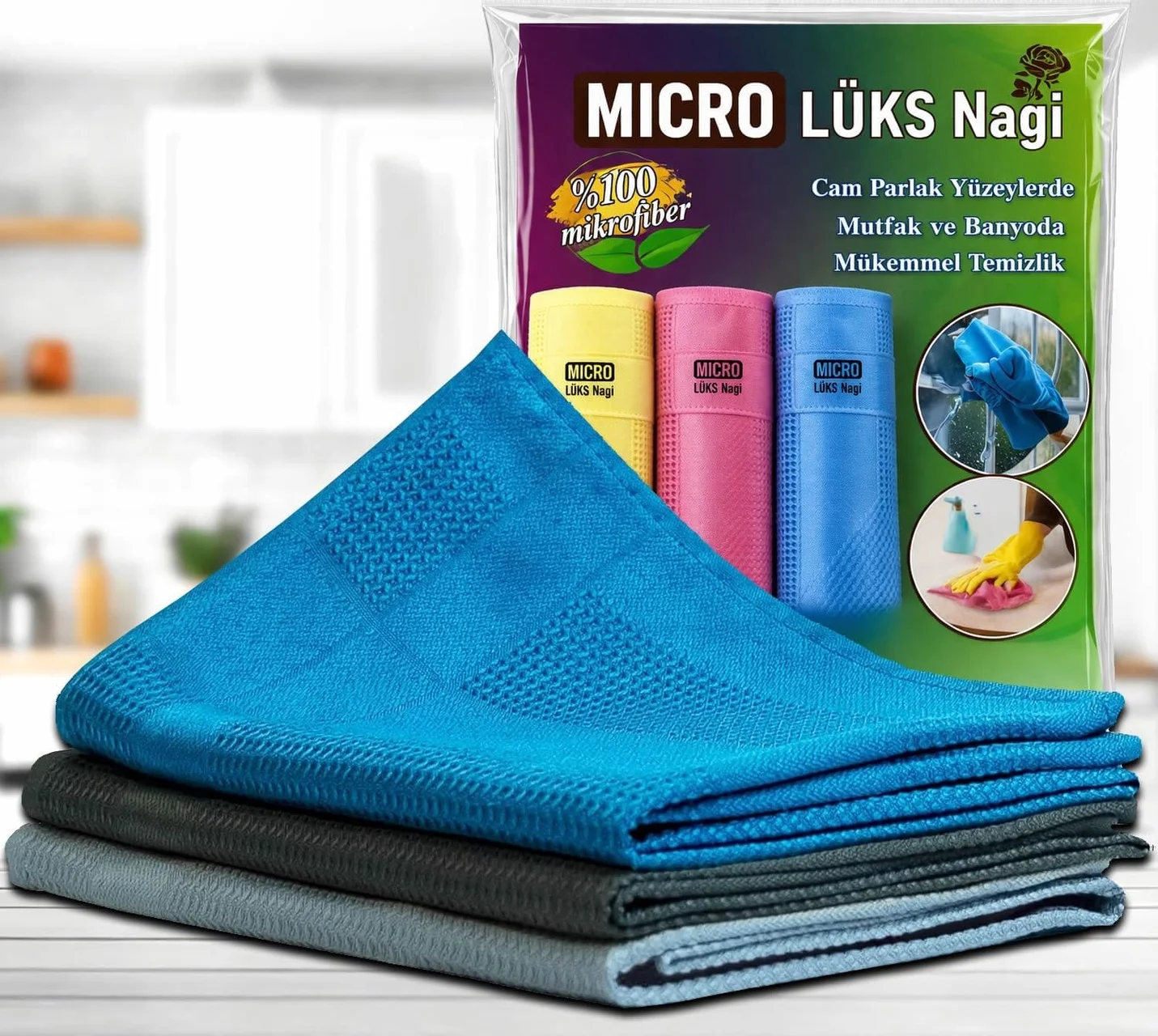 Lexroo Mikrofiber Sihirli Temizlik Bezi,%100 Mikrofiber, Karışık Renk, 40x60 Cm, Süper Emici Lexroo Mikrofiber Sihirli Temizlik Bezi,%100 Mikrofiber, Karışık Renk, 40x60 Cm, Süper Emici