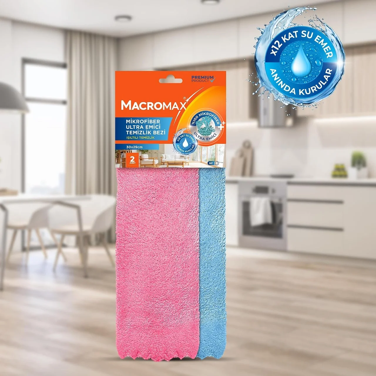 Lexroo Mikrofiber Ultra Emici Temizlik Bezi 2'li Paket 30x29cm, Işıltılı Ve Pürüzsüz Temizlik Diğer Lexroo Mikrofiber Ultra Emici Temizlik Bezi 2'li Paket 30x29cm, Işıltılı Ve Pürüzsüz Temizlik Diğer