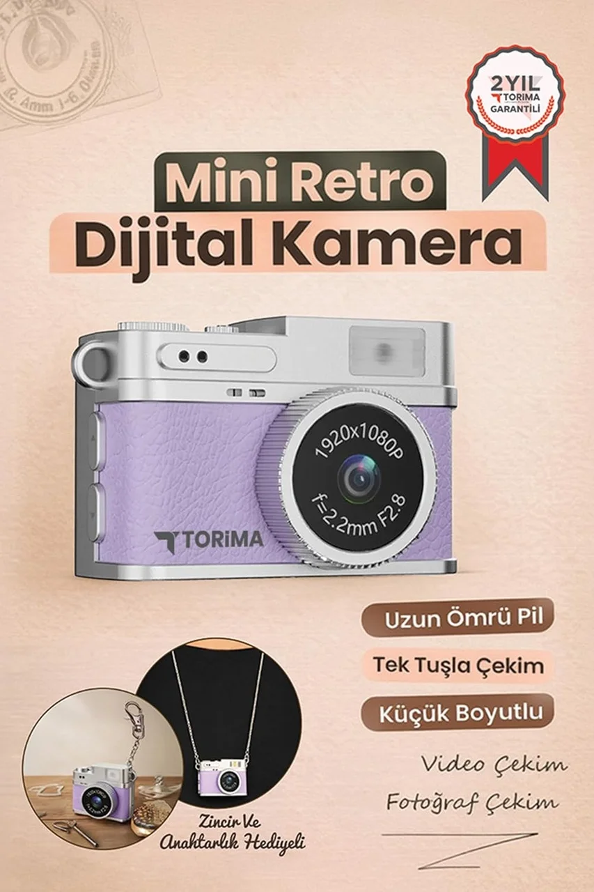 Lexroo Mini Dijital Kamera Selfie Video Vlog Kamerası Mini Anahtarlık 1080p Cmr35 Mor Lexroo Mini Dijital Kamera Selfie Video Vlog Kamerası Mini Anahtarlık 1080p Cmr35 Mor