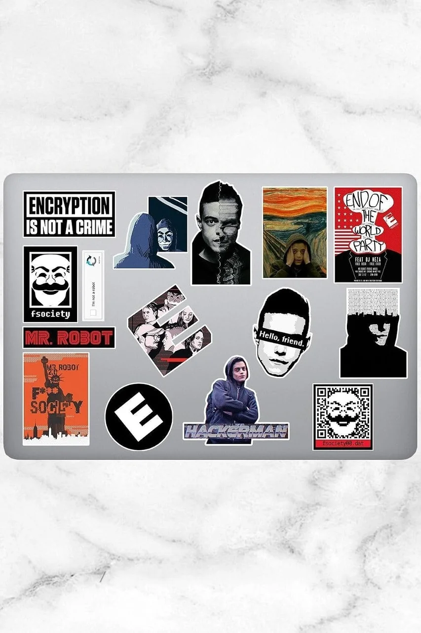 Lexroo Mr. Robot Temalı Laptop Notebook Tablet Sticker Seti 15 Adet Lexroo Mr. Robot Temalı Laptop Notebook Tablet Sticker Seti 15 Adet