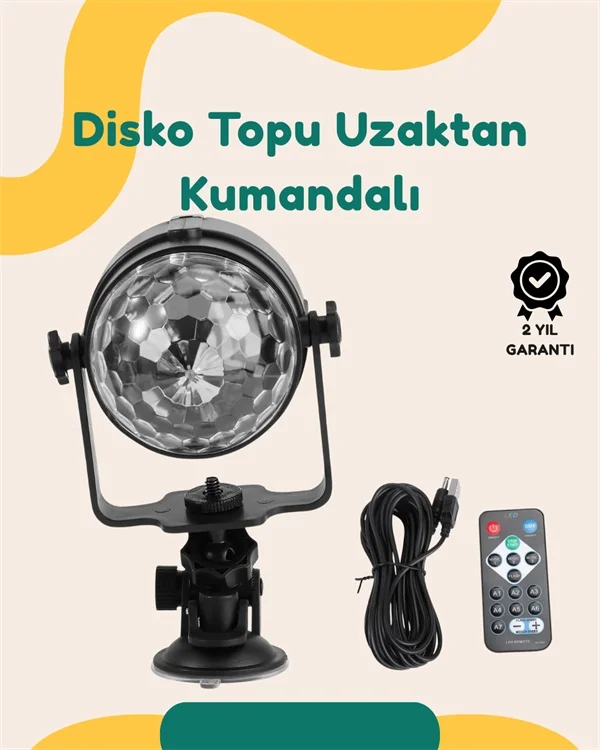 Lexroo Müzik Ritmine Uyumlu 7 Modlu Renkli Disko Topu Işığı Çok Renkli Lexroo Müzik Ritmine Uyumlu 7 Modlu Renkli Disko Topu Işığı Çok Renkli