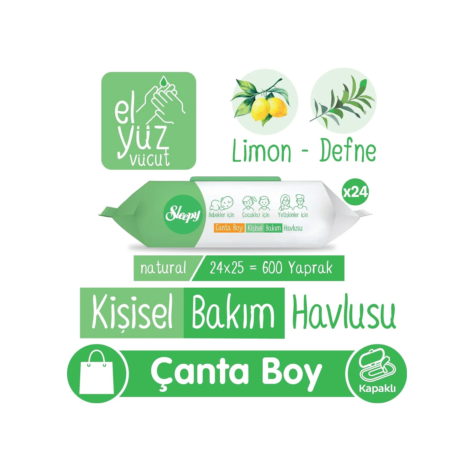 Lexroo Natural Kişisel Bakım Havlusu Çanta Boy 24x25 600 Yaprak 1000'li Set Lexroo Natural Kişisel Bakım Havlusu Çanta Boy 24x25 600 Yaprak 1000'li Set - Görsel 2