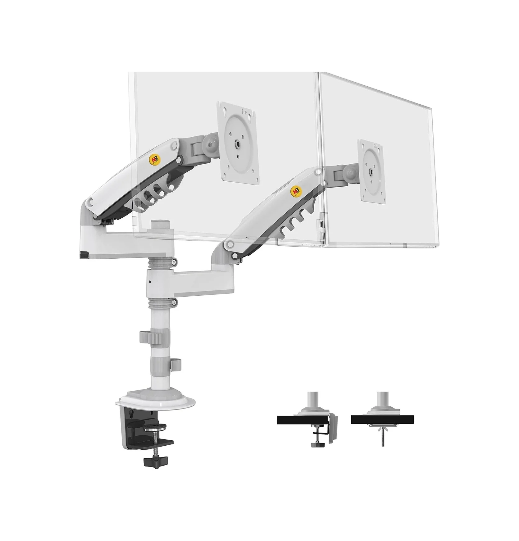 Lexroo North Bayou Nb H180 17-27" Çift Kol 2-9 Kg Amortisörlü Monitör Standı Beyaz Lexroo North Bayou Nb H180 17-27" Çift Kol 2-9 Kg Amortisörlü Monitör Standı Beyaz