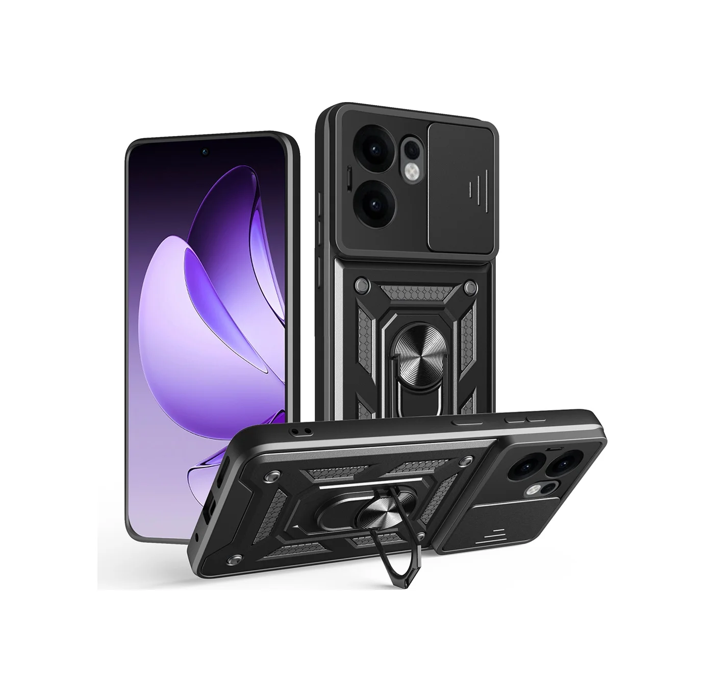 Lexroo Oppo Reno 13f 5g Kılıf Magnetik Standlı Kamera Korumalı Sürgülü Vega Kılıf - Siyah Lexroo Oppo Reno 13f 5g Kılıf Magnetik Standlı Kamera Korumalı Sürgülü Vega Kılıf - Siyah