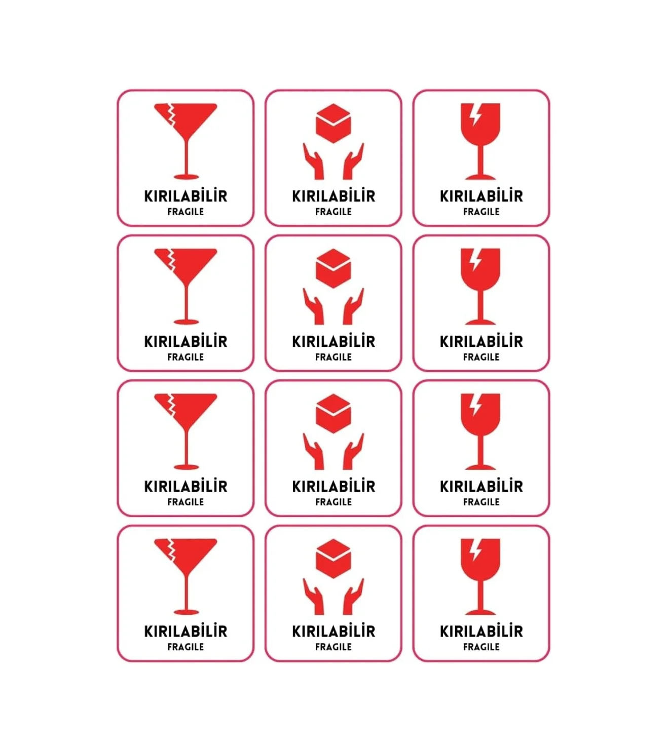 Lexroo Paketlemeye Özel 240 Adet Sticker, Dikkat Kırılır Fragile Tek Ebat Çok Renkli Lexroo Paketlemeye Özel 240 Adet Sticker, Dikkat Kırılır Fragile Tek Ebat Çok Renkli