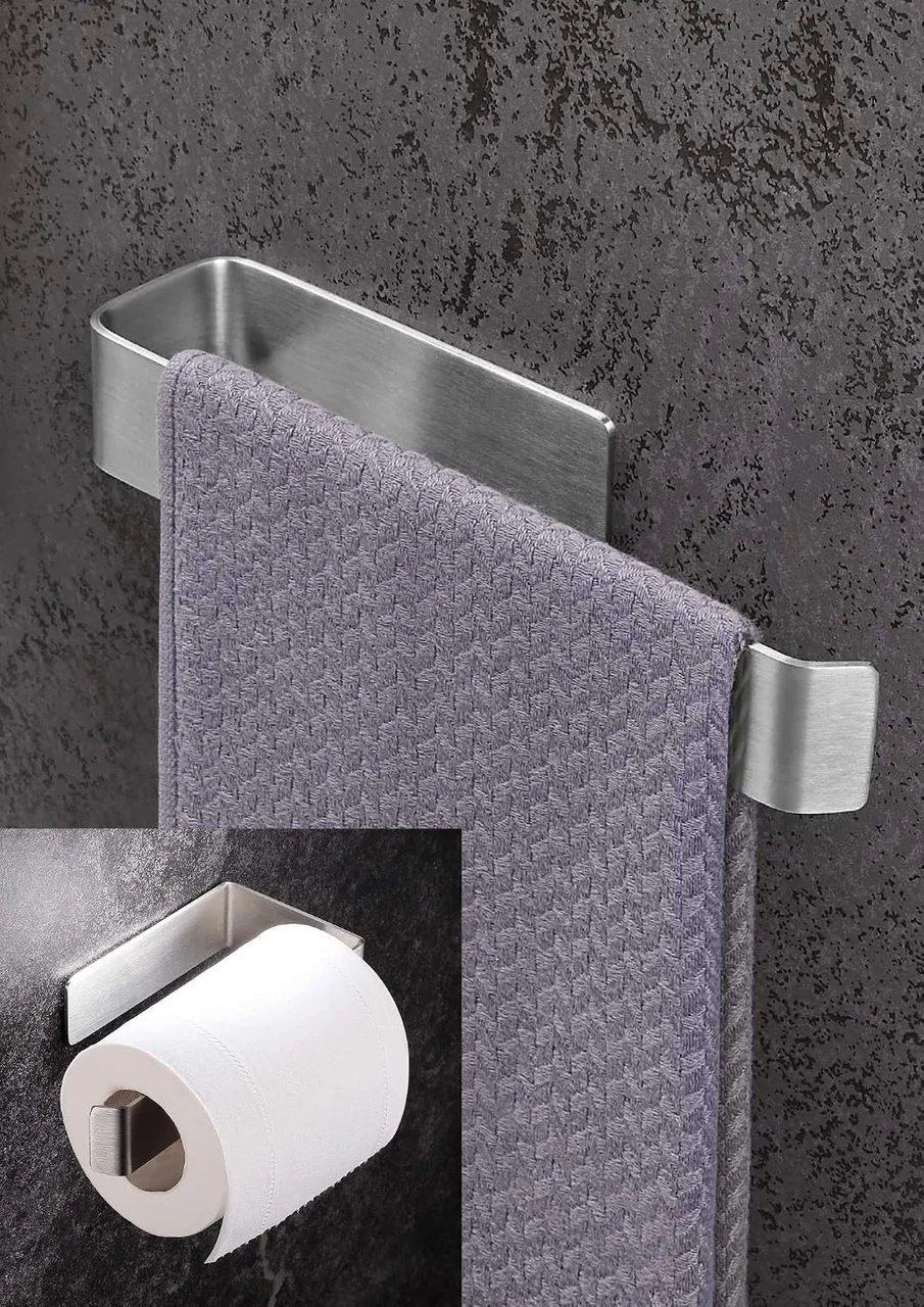 Lexroo Paslanmaz Çelik Havluluk Ve Tuvalet Kağıdı Askısı Set Inox Kendinden Yapışkanlı Anında Kolay Çok Renkli Lexroo Paslanmaz Çelik Havluluk Ve Tuvalet Kağıdı Askısı Set Inox Kendinden Yapışkanlı Anında Kolay Çok Renkli
