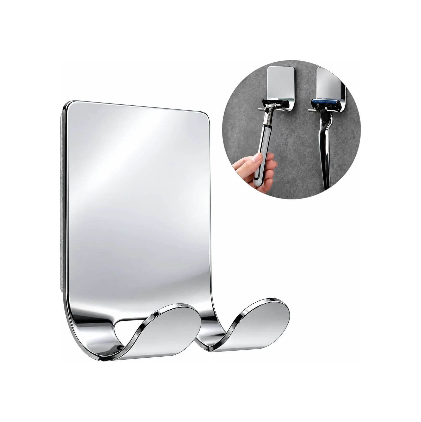 Lexroo Paslanmaz Çelik Metal Banyo Jilet Ve Traş Bıçağı Tutucu, Kendinden Yapışkanlı, Çift Askılı Lexroo Paslanmaz Çelik Metal Banyo Jilet Ve Traş Bıçağı Tutucu, Kendinden Yapışkanlı, Çift Askılı