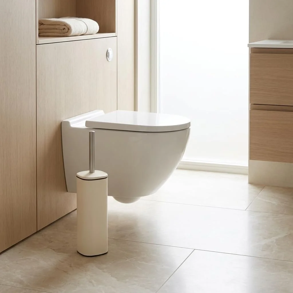 Lexroo Paslanmaz Çelik Saplı Wc Fırçalık Krem, Kapaklı Tuvalet Fırçası Seti Lexroo Paslanmaz Çelik Saplı Wc Fırçalık Krem, Kapaklı Tuvalet Fırçası Seti