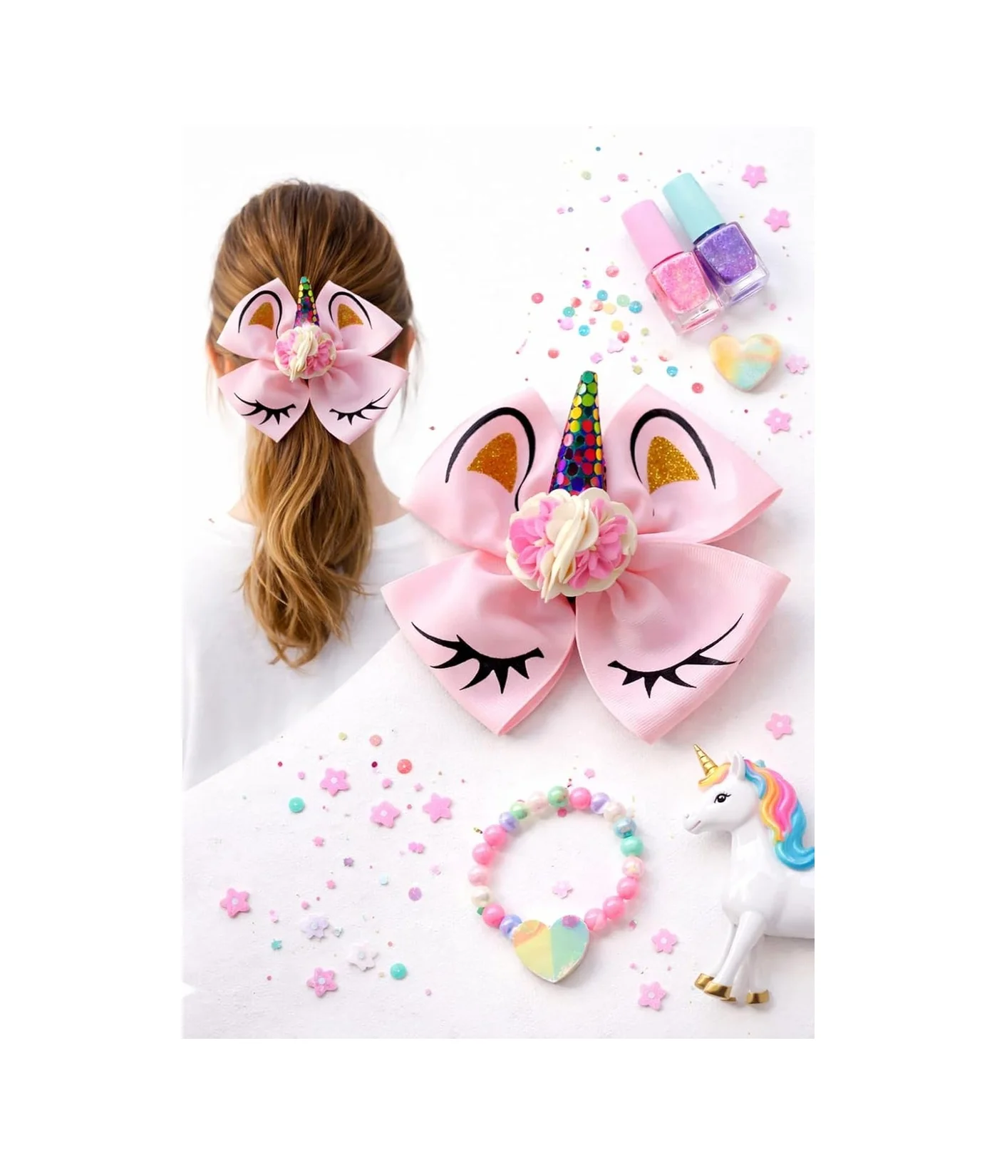 Lexroo Pembe Unicorn Saç Tokası, Pullu Boynuz Detaylı, Çiçek Süsl Lexroo Pembe Unicorn Saç Tokası, Pullu Boynuz Detaylı, Çiçek Süsl