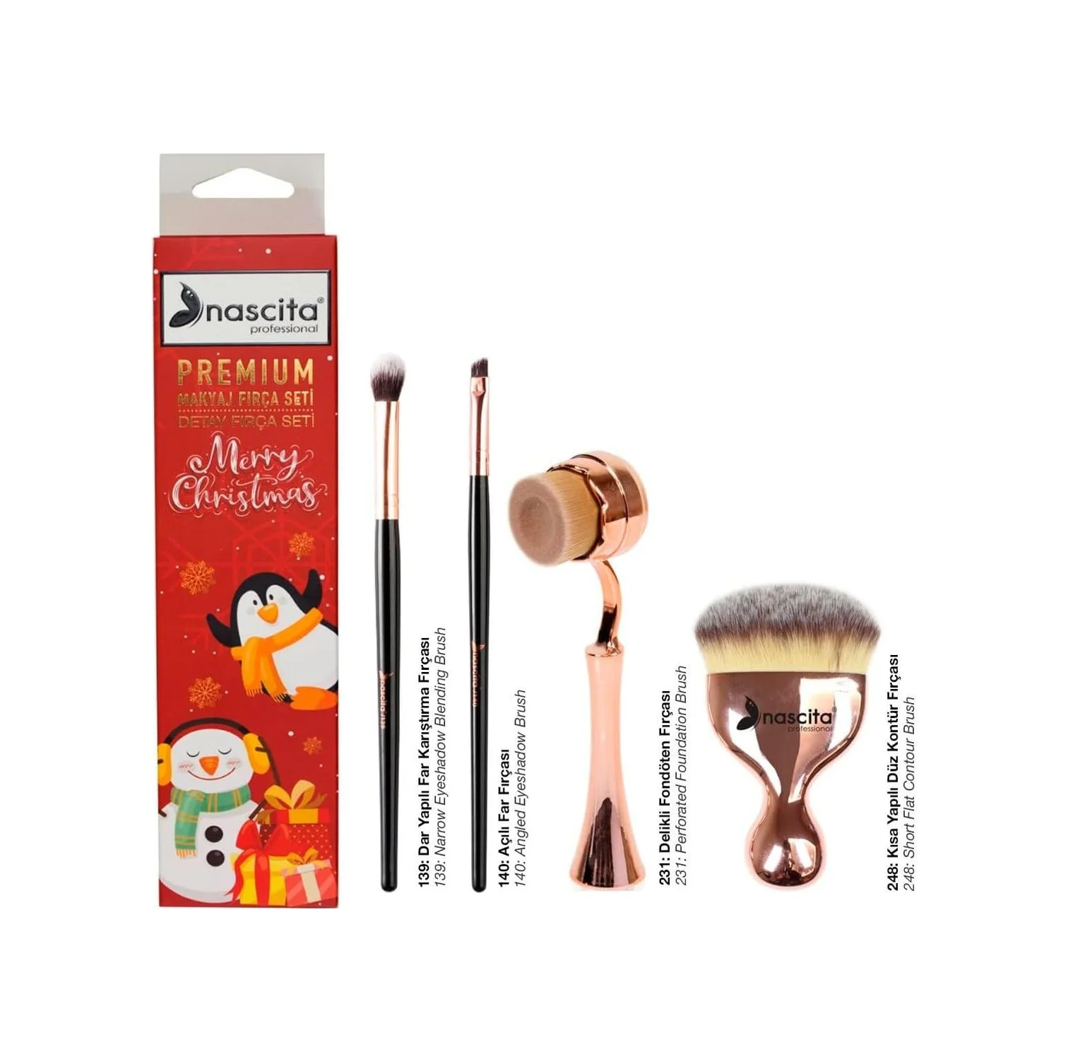 Lexroo Premium Christmas Makyaj Fırça Seti - 04 Lexroo Premium Christmas Makyaj Fırça Seti - 04