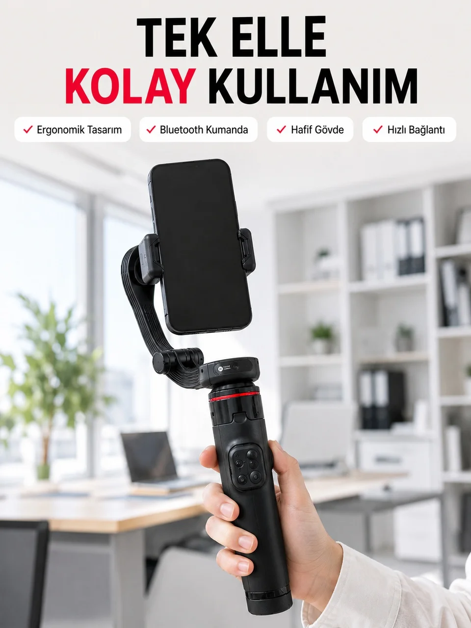 Lexroo Profesyonel Aı Gimbal Selfie Stick Yüz Takipli Telefon Sabitleyici Bluetooth Kumandalı Lexroo Profesyonel Aı Gimbal Selfie Stick Yüz Takipli Telefon Sabitleyici Bluetooth Kumandalı