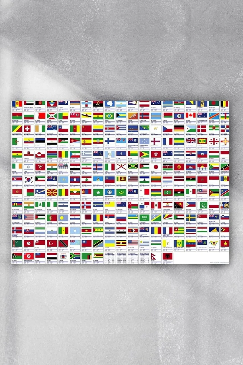 Lexroo Pster9159 Ülke Bayrakları Eğitim Posteri 40x60cm Diğer Lexroo Pster9159 Ülke Bayrakları Eğitim Posteri 40x60cm Diğer