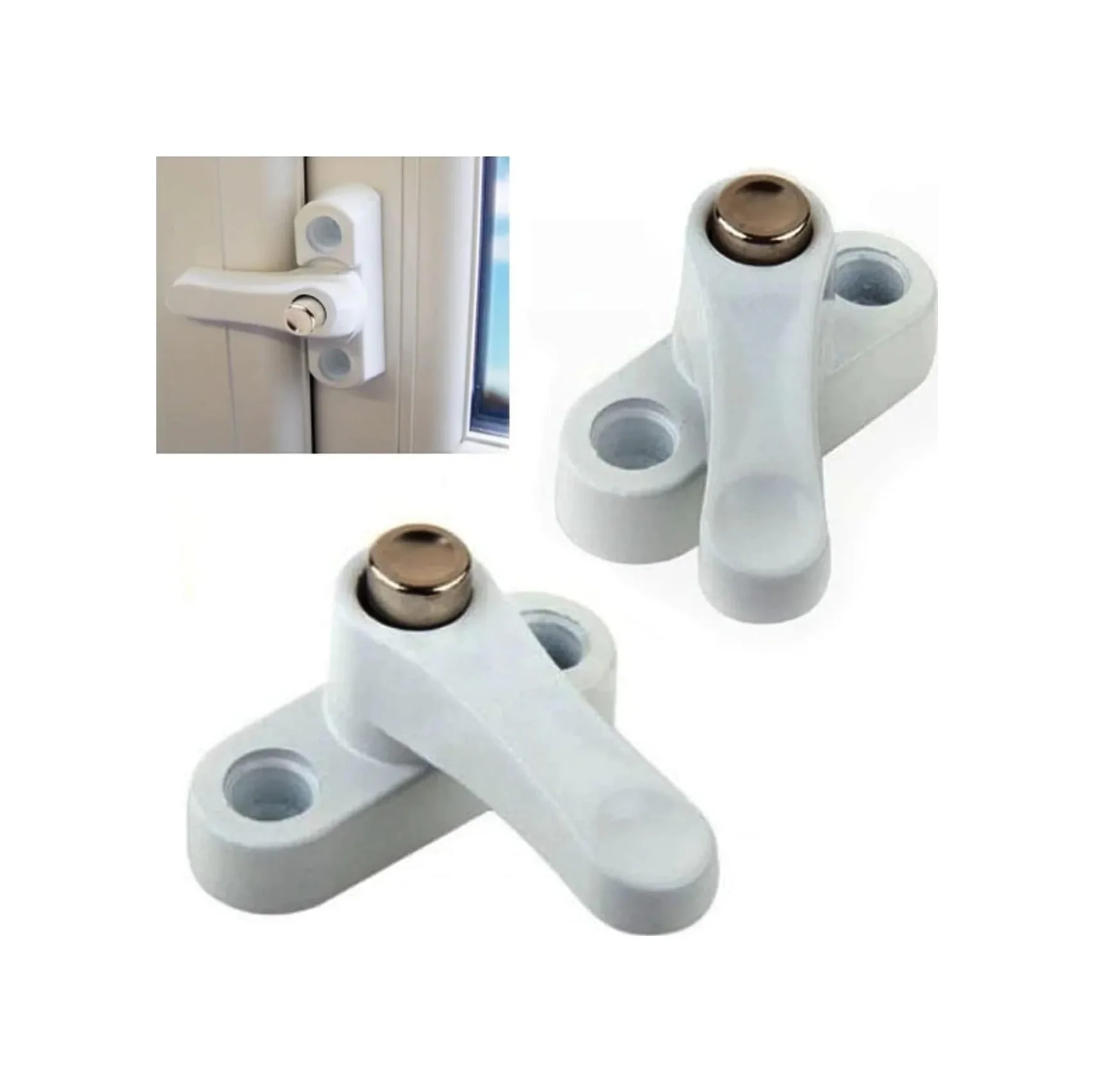 Lexroo Pvc Pencere Çocuk Emniyet Güvenlik Kilidi Düğmeli Metal Beyaz 1, Beyaz Lexroo Pvc Pencere Çocuk Emniyet Güvenlik Kilidi Düğmeli Metal Beyaz 1, Beyaz