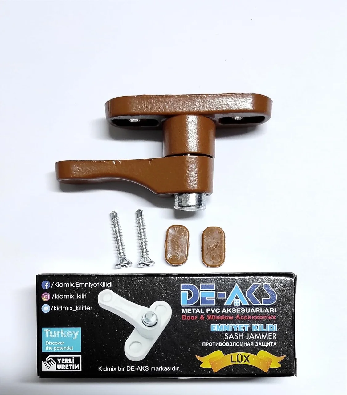 Lexroo Pvc Pencere Çocuk Emniyet Güvenlik Kilidi Düğmeli Metal Beyaz 5, Açık Kahve Lexroo Pvc Pencere Çocuk Emniyet Güvenlik Kilidi Düğmeli Metal Beyaz 5, Açık Kahve