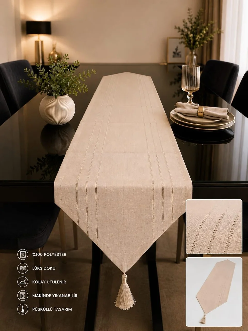 Lexroo Runner Leke Tutmaz Dertsiz Kumaş Dekoratif Çeyiz Cappuccino 35x140 Çok Renkli Lexroo Runner Leke Tutmaz Dertsiz Kumaş Dekoratif Çeyiz Cappuccino 35x140 Çok Renkli