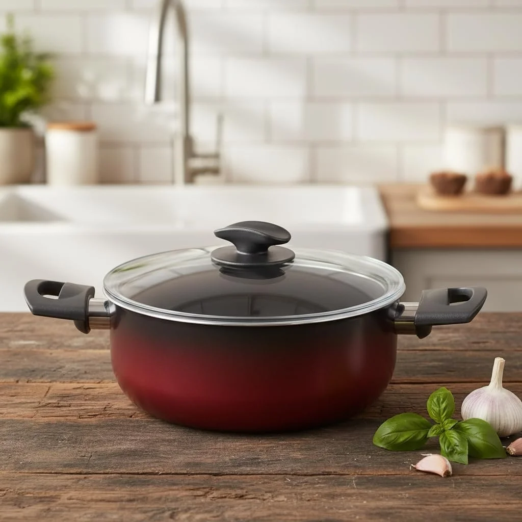 Lexroo Safir 22 Cm Derin Tencere Kırmızı Siyah Yanmaz Yapışmaz Cam Kapaklı Çorba Ve Yemek Tenceresi Lexroo Safir 22 Cm Derin Tencere Kırmızı Siyah Yanmaz Yapışmaz Cam Kapaklı Çorba Ve Yemek Tenceresi