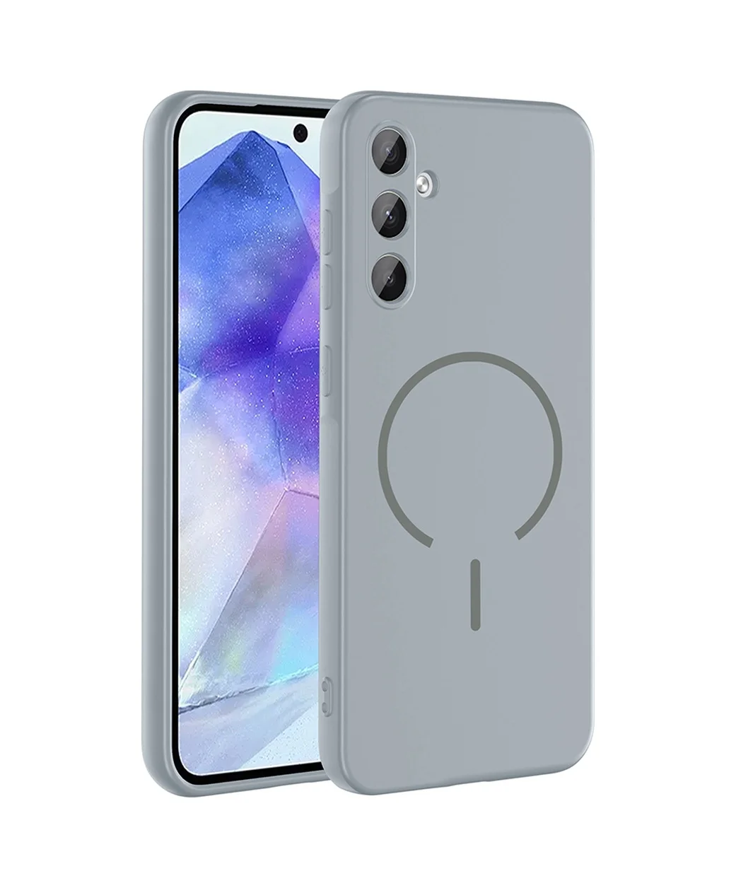 Lexroo Samsung Galaxy Uyumlu A55 Kılıf M-safe Şarj Özellikli Meta Kılıf - Titanyum-gri Lexroo Samsung Galaxy Uyumlu A55 Kılıf M-safe Şarj Özellikli Meta Kılıf - Titanyum-gri