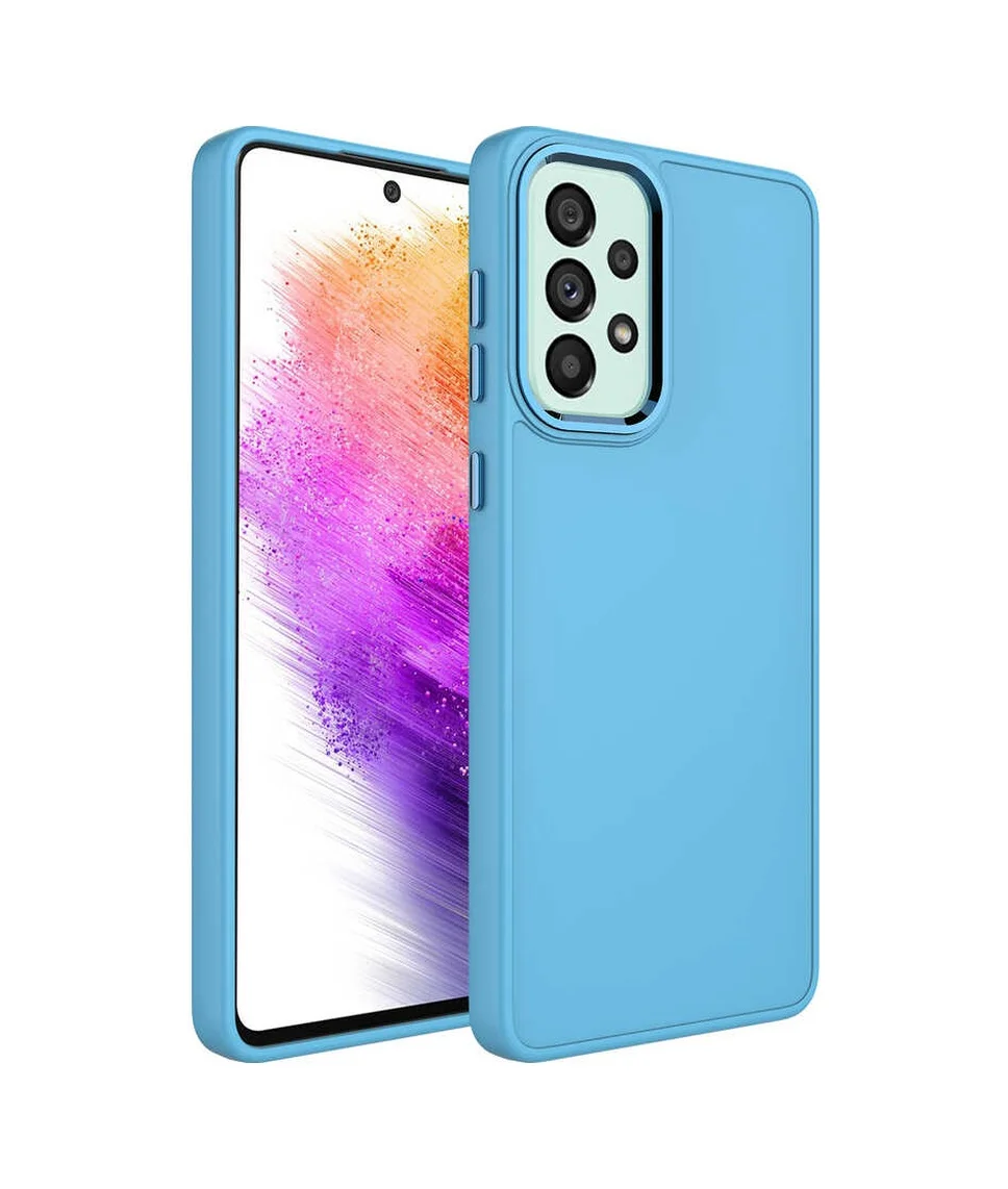 Lexroo Samsung Galaxy Uyumlu A33 5g Kılıf Metal Çerçeve Ve Buton Tasarımlı Silikon Luna Kılıf - Sierra Mavi Lexroo Samsung Galaxy Uyumlu A33 5g Kılıf Metal Çerçeve Ve Buton Tasarımlı Silikon Luna Kılıf - Sierra Mavi