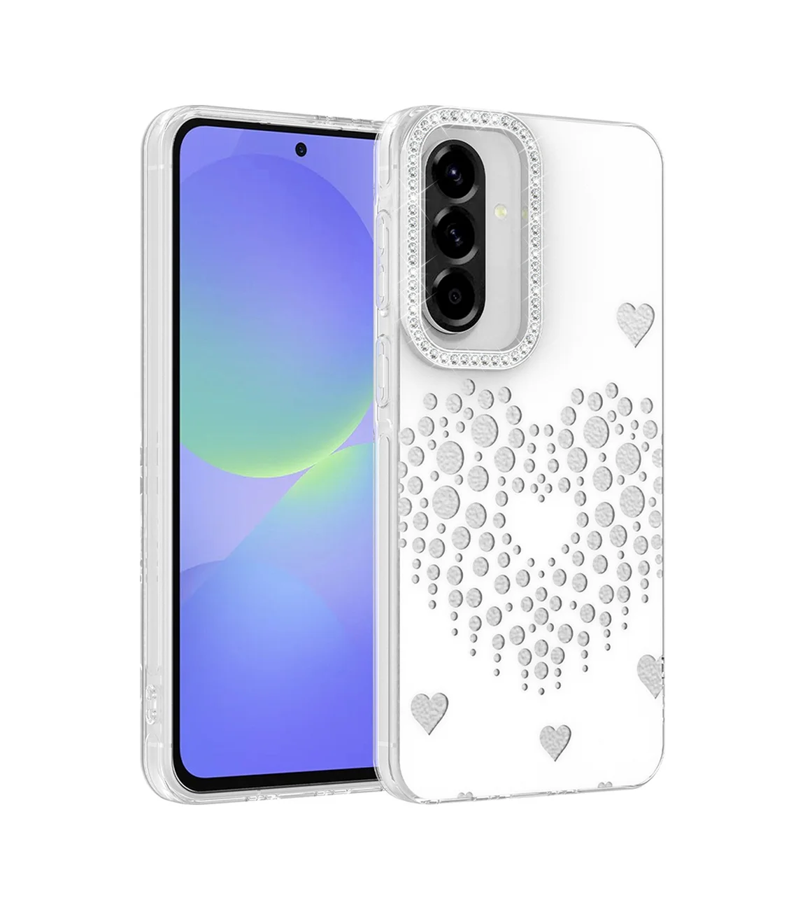 Lexroo Samsung Galaxy Uyumlu A56 Kılıf Damla Taşlı Rivas Sert Pc Kılıf - Beyaz Lexroo Samsung Galaxy Uyumlu A56 Kılıf Damla Taşlı Rivas Sert Pc Kılıf - Beyaz