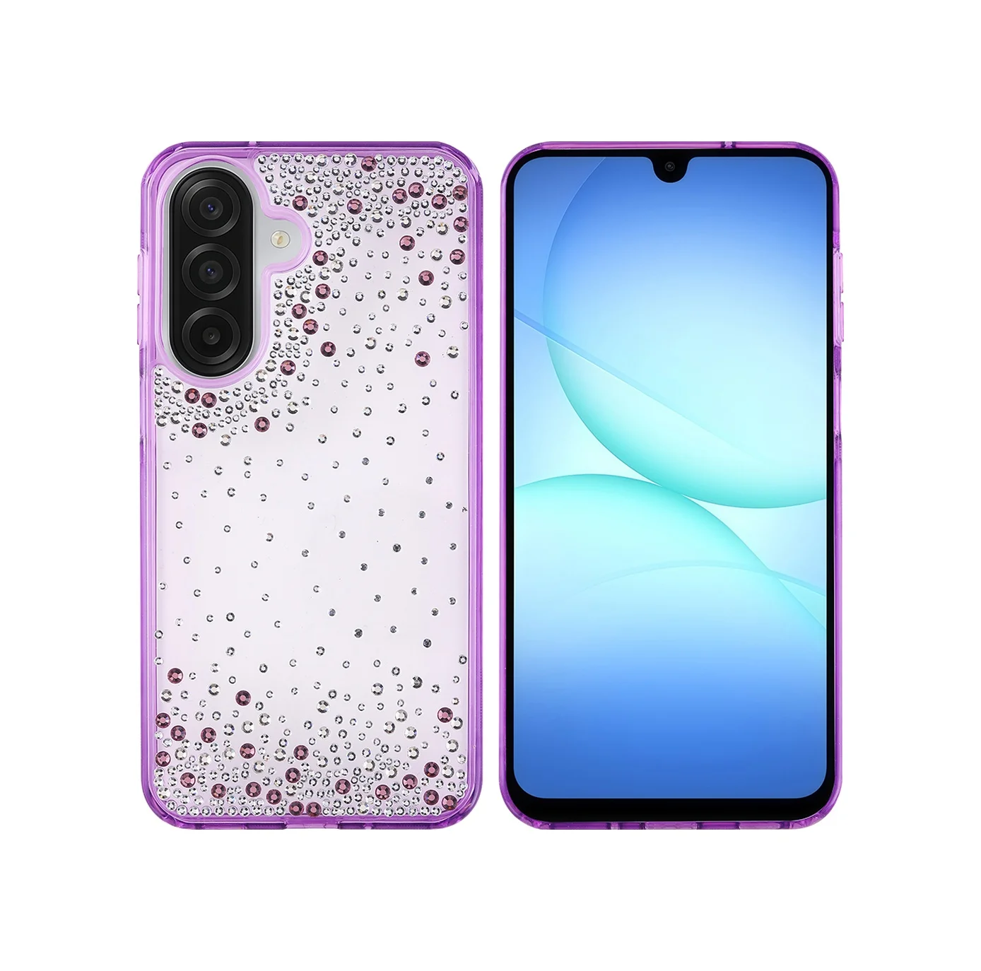 Lexroo Samsung Galaxy Uyumlu A26 Kılıf Airbag Tasarımlı Damla Taşlı Şeffaf Pera Silikon Kılıf - Mor Lexroo Samsung Galaxy Uyumlu A26 Kılıf Airbag Tasarımlı Damla Taşlı Şeffaf Pera Silikon Kılıf - Mor