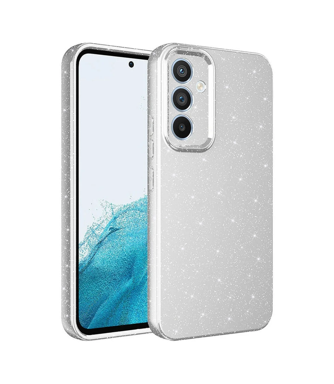 Lexroo Samsung Galaxy Uyumlu S23 Fe Kılıf Kamera Korumalı Simli Lüks Koton Kılıf - Gümüş Lexroo Samsung Galaxy Uyumlu S23 Fe Kılıf Kamera Korumalı Simli Lüks Koton Kılıf - Gümüş