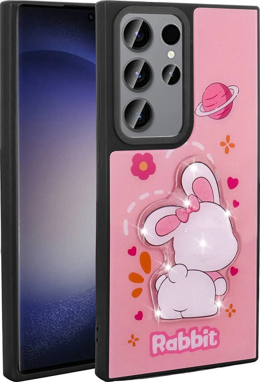 Lexroo Samsung Galaxy Uyumlu S23 Ultra Kılıf Parlayan Kabartmalı İkonik Figürlü Amas Silikon Kılıf - Pembe Lexroo Samsung Galaxy Uyumlu S23 Ultra Kılıf Parlayan Kabartmalı İkonik Figürlü Amas Silikon Kılıf - Pembe