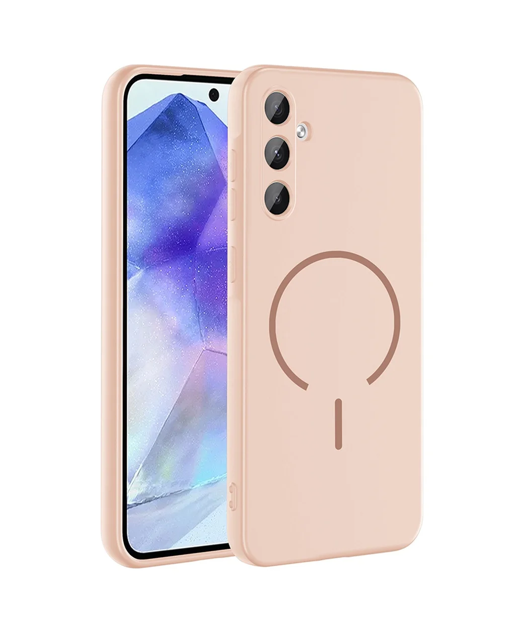 Lexroo Samsung Galaxy Uyumlu A57 Kılıf M-safe Şarj Özellikli Meta Kılıf - Rose Pembe Lexroo Samsung Galaxy Uyumlu A57 Kılıf M-safe Şarj Özellikli Meta Kılıf - Rose Pembe