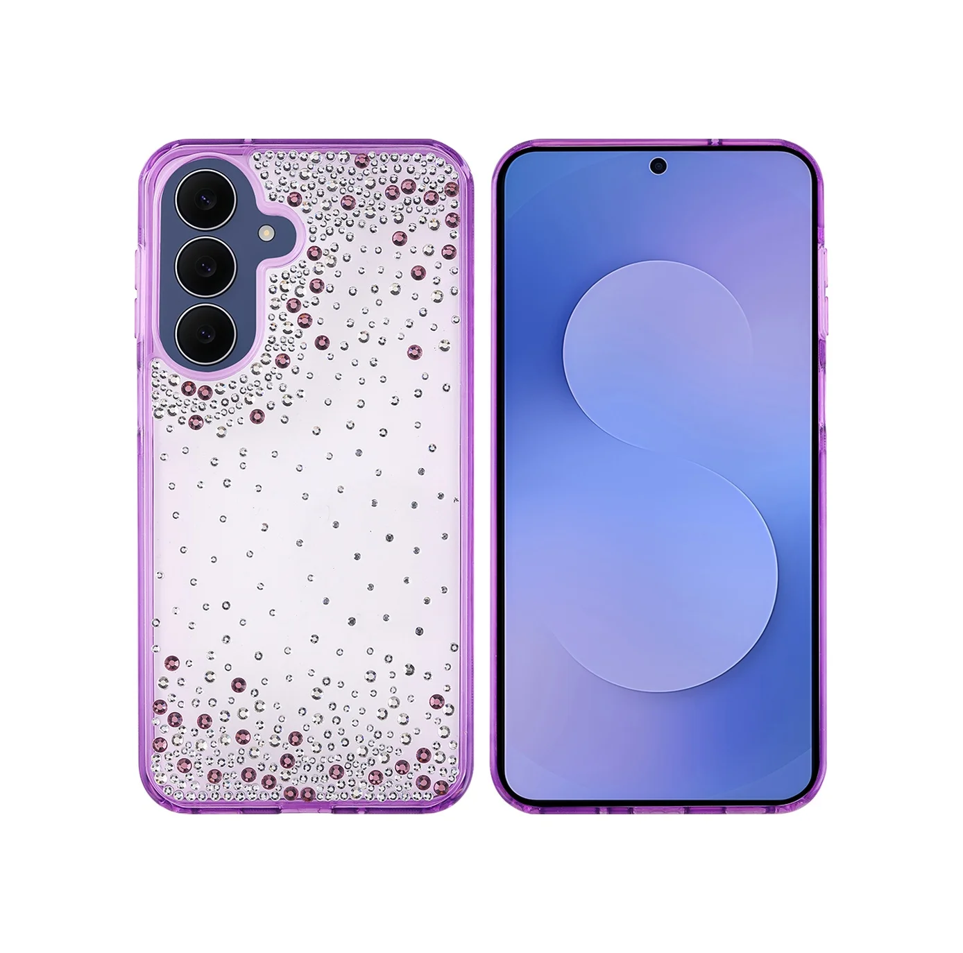 Lexroo Samsung Galaxy Uyumlu S26 Fe Kılıf Airbag Tasarımlı Damla Taşlı Şeffaf Pera Silikon Kılıf - Mor Lexroo Samsung Galaxy Uyumlu S26 Fe Kılıf Airbag Tasarımlı Damla Taşlı Şeffaf Pera Silikon Kılıf - Mor