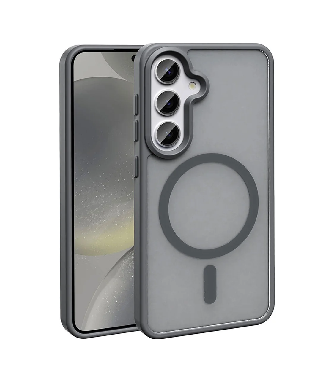 Lexroo Samsung Galaxy Uyumlu S26 Kılıf M-safe Şarj Özellikli Mat Arka Yüzey Sio Kılıf - Gri Lexroo Samsung Galaxy Uyumlu S26 Kılıf M-safe Şarj Özellikli Mat Arka Yüzey Sio Kılıf - Gri