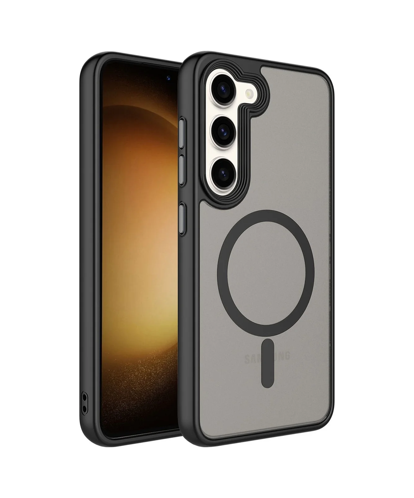 Lexroo Samsung Galaxy Uyumlu S23 Plus Kılıf Mat Arka Yüzey Wireless Şarj Özellikli Flet M-safe Kılıf - Siyah Lexroo Samsung Galaxy Uyumlu S23 Plus Kılıf Mat Arka Yüzey Wireless Şarj Özellikli Flet M-safe Kılıf - Siyah