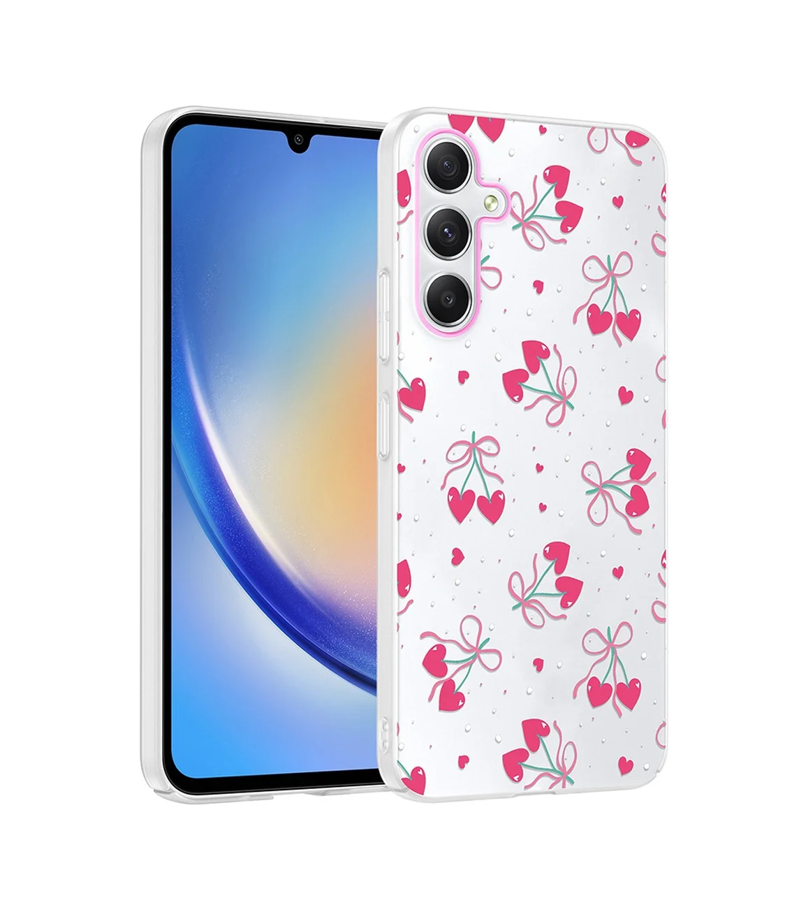 Lexroo Samsung Galaxy Uyumlu S23 Fe Kılıf Kamera Korumalı Desenli Klip Kılıf - Kalpli Kiraz Çok Renkli Lexroo Samsung Galaxy Uyumlu S23 Fe Kılıf Kamera Korumalı Desenli Klip Kılıf - Kalpli Kiraz Çok Renkli