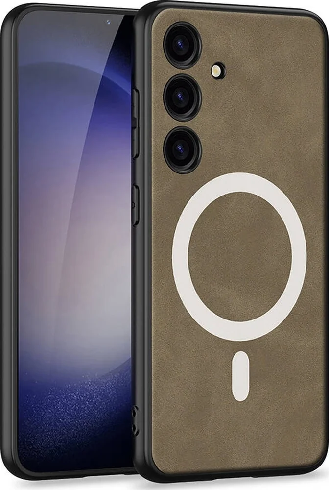 Lexroo Samsung Galaxy Uyumlu S24 Kılıf M-safe Şarj Özellikli Deri Tasarımlı Kıpta Nubuk Kılıf - Kahverengi Lexroo Samsung Galaxy Uyumlu S24 Kılıf M-safe Şarj Özellikli Deri Tasarımlı Kıpta Nubuk Kılıf - Kahverengi