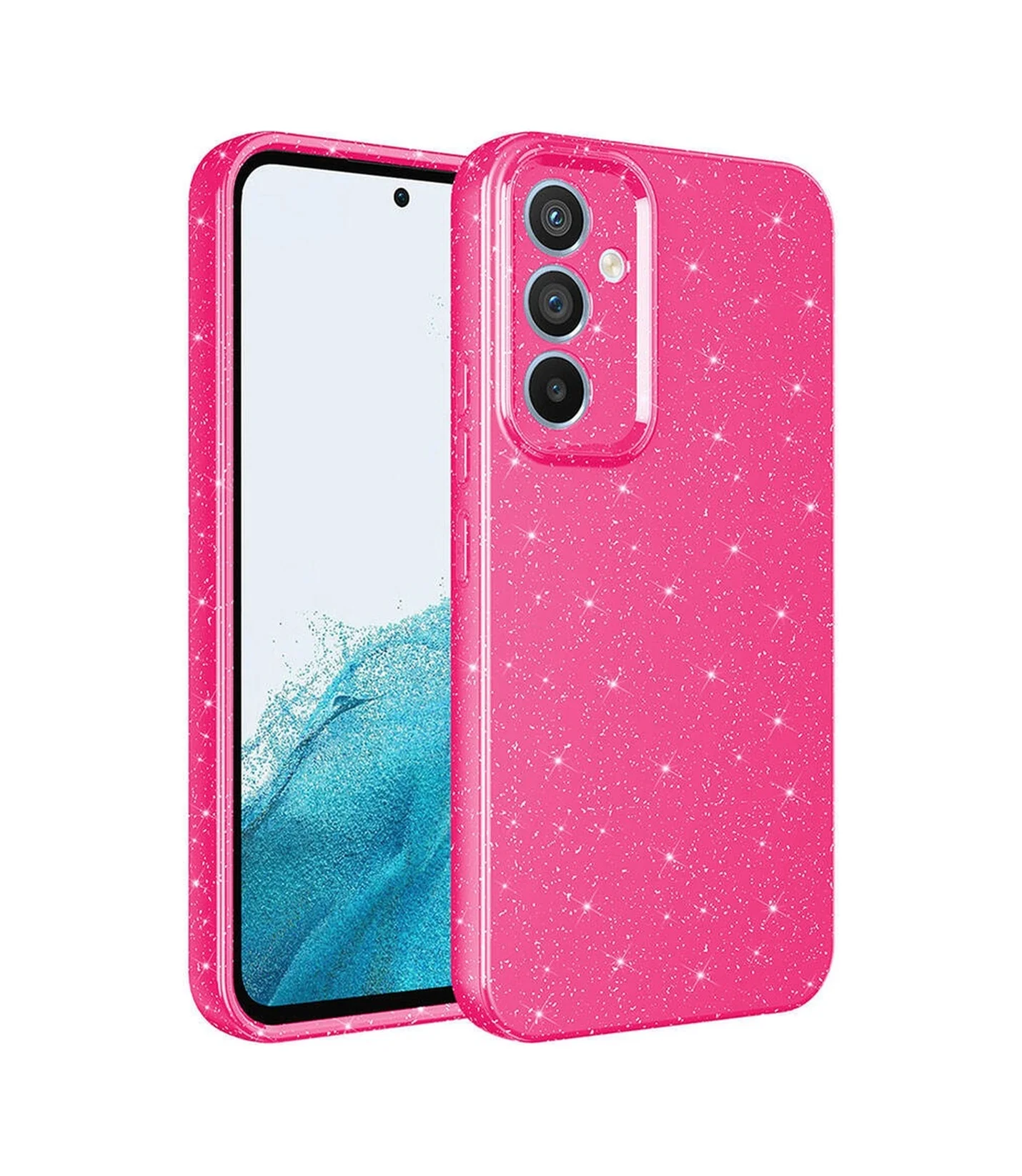 Lexroo Samsung Galaxy Uyumlu A55 Kılıf Kamera Korumalı Simli Lüks Koton Kılıf - Pembe Koyu Lexroo Samsung Galaxy Uyumlu A55 Kılıf Kamera Korumalı Simli Lüks Koton Kılıf - Pembe Koyu