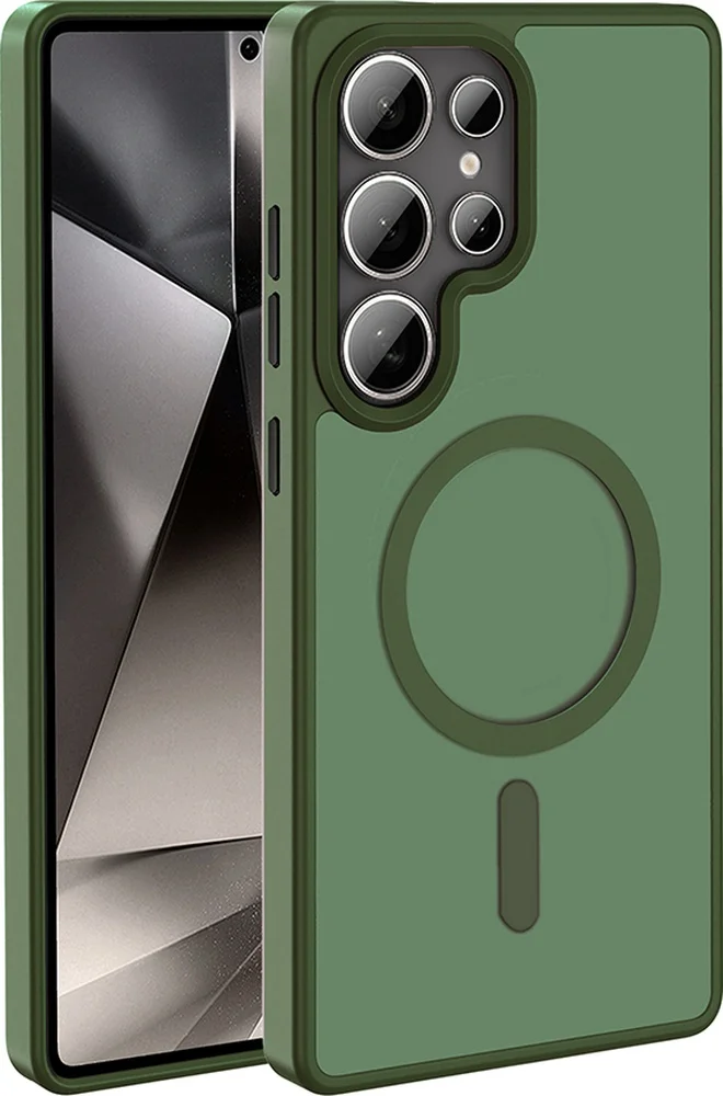 Lexroo Samsung Galaxy Uyumlu S25 Ultra Kılıf M-safe Şarj Özellikli Mat Arka Yüzey Sio Kılıf - Koyu Yeşil Lexroo Samsung Galaxy Uyumlu S25 Ultra Kılıf M-safe Şarj Özellikli Mat Arka Yüzey Sio Kılıf - Koyu Yeşil